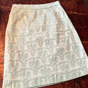 Anthropologie Moulinette Soeurs Aqua Brocade Skirt 4
